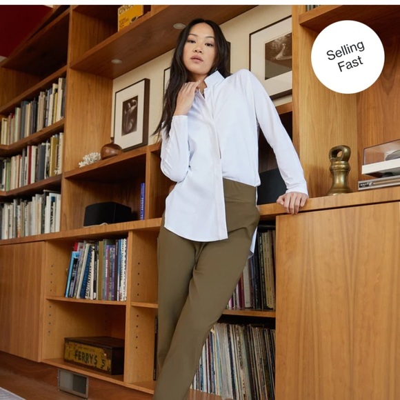 ADAY Something Borrowed Shirt Technical Silk Machine Wash UPF 50+ Wrinkle Free L - Picture 1 of 11